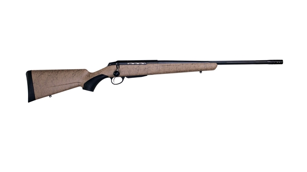 Picture of  Tikka Jrtxrt340 T3x Lite 270 Wsm 3+1 24.30" Fluted/Threaded, Black Barrel/Rec, Black Webbed Tan Roughtech Synthetic Stock, Interchangeable Grip, Muzzle Brake
