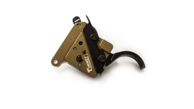 Picture of  Timney Triggers 510V2thin Elite Hunter  Thin Curved Trigger With 3 Lbs Draw Weight & Black/Green Finish For Remington 700 Right 081950510078