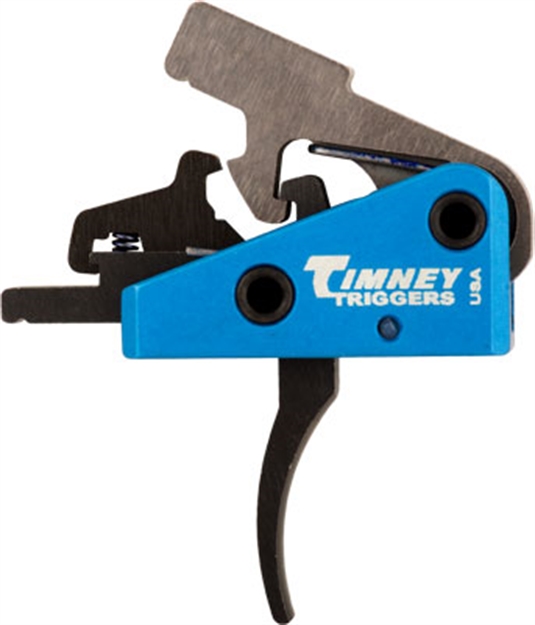 Picture of  Timney Triggers 663S Targa Long Trigger  Two-Stage Curved Trigger With 2 Lbs Draw Weight & Black/Blue Finish For Ar-Platform 081950663231