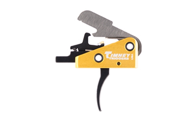 Picture of  Timney Triggers 667S Competition Trigger  Single-Stage Curved Trigger With 3 Lbs Draw Weight & Black/Gold Finish For Ar-15 081950667239