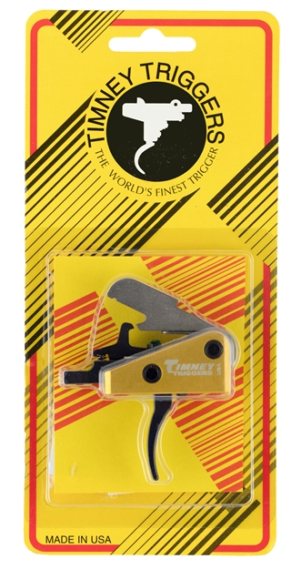 Picture of  Timney Triggers 667S Competition Trigger  Single-Stage Curved Trigger With 3 Lbs Draw Weight & Black/Gold Finish For Ar-15