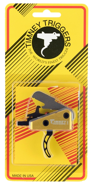 Picture of  Timney Triggers 661S Competition Trigger  Single-Stage Skeletonized Curved Trigger With 3 Lbs Draw Weight & Black/Gold Finish For Ar-15 081950661237