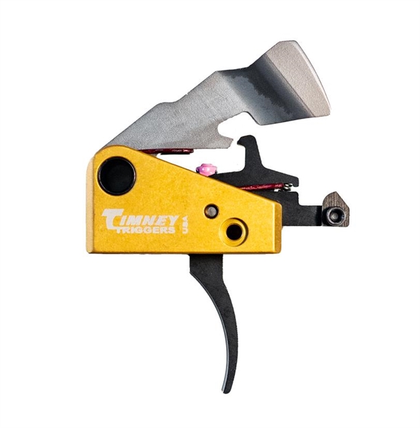 Picture of  Timney Triggers 691S Featherweight  Single-Stage Curved Trigger With Black/Gold Finish For FN Scar17 081950691234