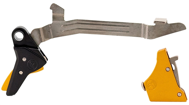 Picture of Timney Triggers Alphaglock34lrggold Alpha Competition 45 Acp/10Mm Auto, Gold Straight Trigger, Compatible W/Glock Gen3-4 Alpha Glock 3-4 - Larg