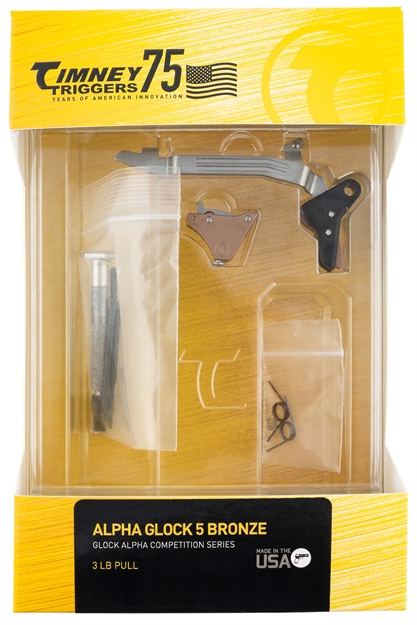 Picture of Timney Triggers Alphaglock5 Alpha Competition 9Mm Luger/40 S&W/22 Lr, Bronze Straight Trigger, Compatible W/Glock Gen5 & Glock 44 ALPHA GLOCK 5 - BRONZE 081950615681