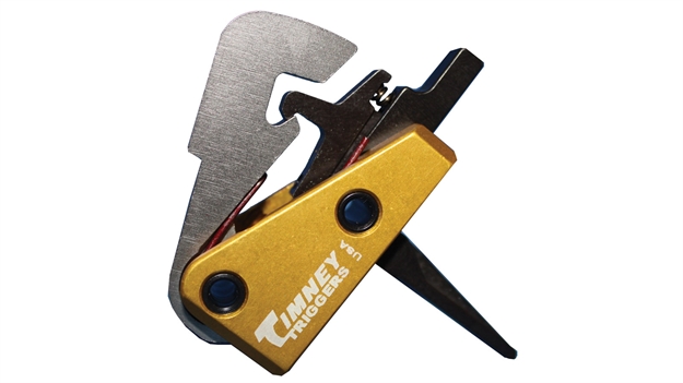 Picture of Timney Triggers 670St Competition Trigger  Single-Stage Straight Trigger With 4 Lbs Draw Weight & Black/Gold Finish For Ar-10 670-ST 081950670178