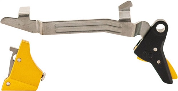 Picture of Timney Triggers Alphaglock34lrggold Alpha Competition 45 Acp/10Mm Auto, Gold Straight Trigger, Compatible W/Glock Gen3-4 Alpha Glock 3-4 - Larg