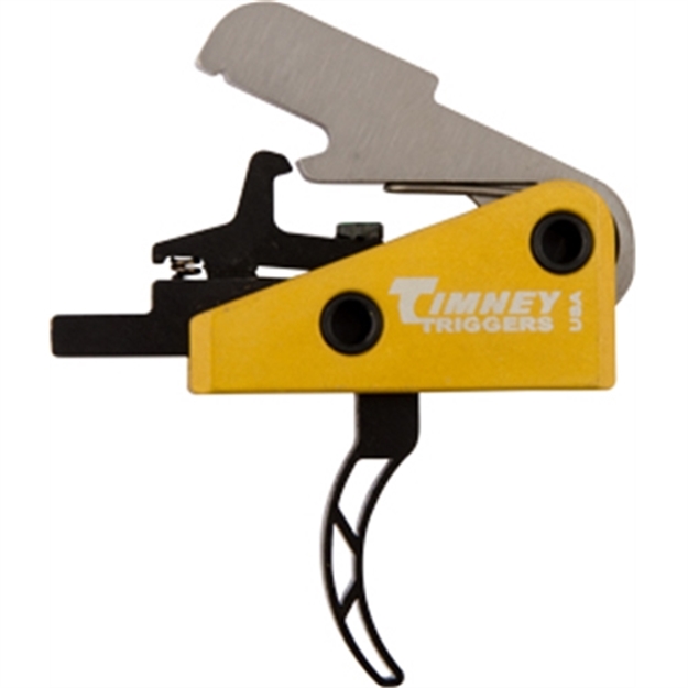 Picture of  Timney Triggers 661S Competition Trigger  Single-Stage Skeletonized Curved Trigger With 3 Lbs Draw Weight & Black/Gold Finish For Ar-15