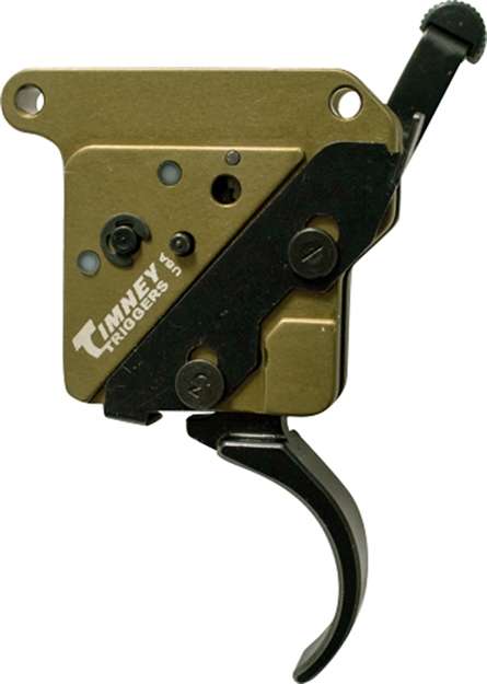 Picture of  Timney Triggers 510V2 Elite Hunter  Curved Trigger With 3 Lbs Draw Weight & Black/Green Finish For Remington 700 Right