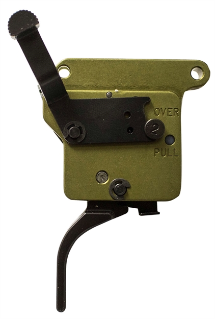 Picture of  Timney Triggers 510V2 Elite Hunter  Curved Trigger With 3 Lbs Draw Weight & Black/Green Finish For Remington 700 Right