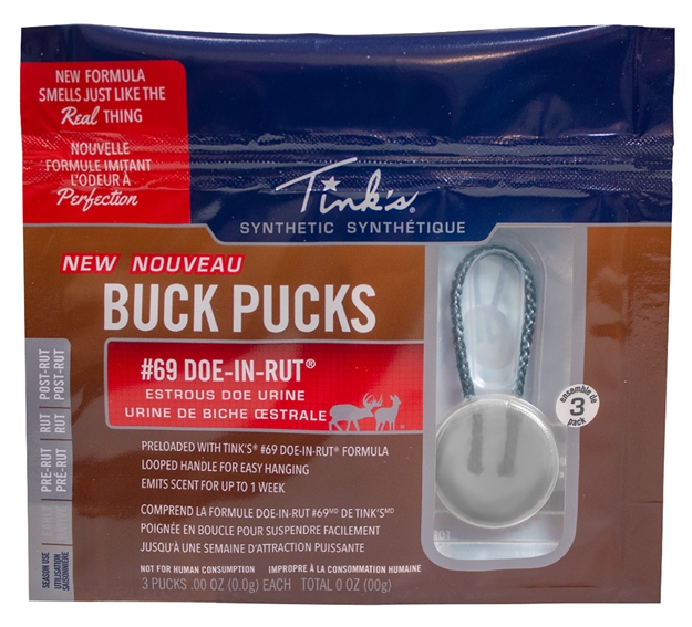 Picture of  Tinks W5280bl #69 Doe-In-Rut Buck Pucks Deer Attractant Doe IN Estrus Scent Hang 3 Pack 049818216302