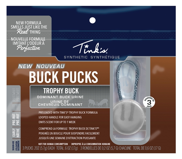 Picture of  Tinks W5282 BL Trophy Buck Buck Pucks Deer Attractant Buck Urine Scent Hang 3 Pack 049818216326