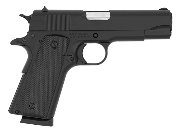 Picture of Tisas 10100113 1911 A1 Tanker 45 Acp 8+1 4.25" Hard Chromium Coated Steel Barrel, Manganese Phosphate Coated Serrated Steel Slide, Matte Black Steel Frame W/Beavertail, Plastic Grip 1911A1T45