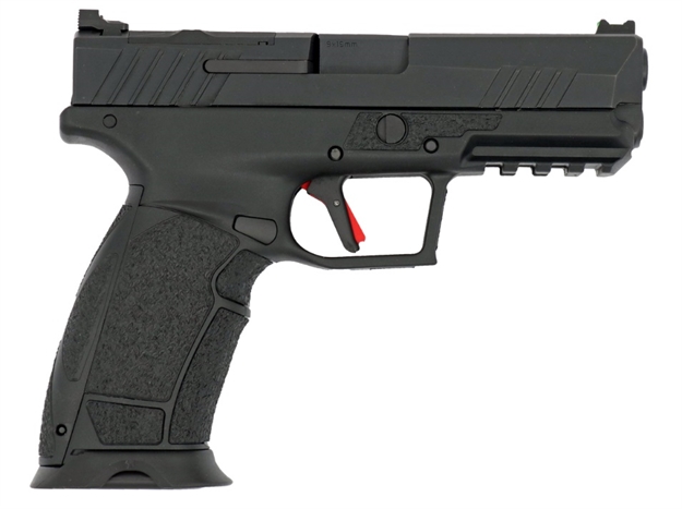 Picture of  Tisas Px-9D Px-9 Gen3 Duty 9Mm Luger Caliber With 4.11" Barrel, 20+1 OR 18+1 Capacity, Overall Black Finish, Picatinny Rail Frame, Serrated/Optic Cut Cerakote Slide & Interchangeable Backstrap Grip 713135219321