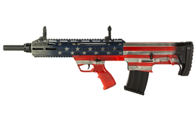 Picture of Tokarev Usa 21000164 Tbp  Bullpup 12 Gauge Semi-Auto 3" 5+1 18.50" Black Steel Barrel, American Flag Picatinny Rail Receiver, American Flag Adjustable Synthetic Stock TBP12AF