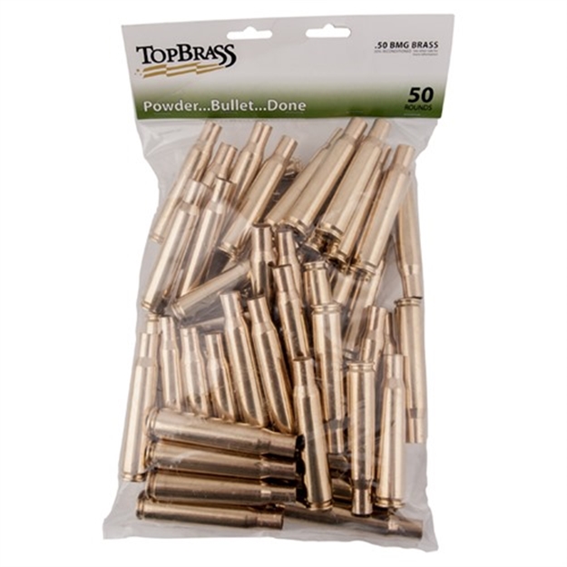 Picture of Top Brass Llc 3B050bmgmy50 Premium Reconditioned Unprimed 50 Cal Brass 50 Per Bag DP3B050BMGMY50