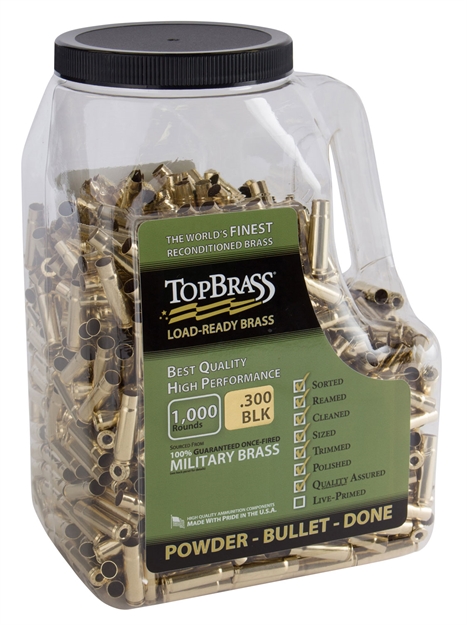 Picture of Top Brass 8B300blkmymj Premium Reconditioned  300 Blackout Rifle Brass/ 1000 Per Jug 8B300BLKMY-M-J