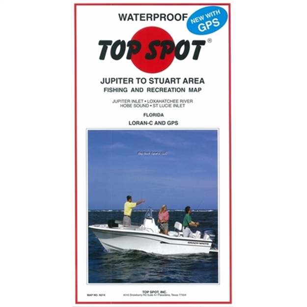 Picture of Top Spot Map- Jupiter-Stuart Jupiter Inlet TO ST Lucie Inlet Loran-C & Gps Lines