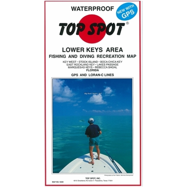 Picture of Top Spot Map- Lower Key Area Key West TO Rebecca Shoal Loran-C & Gps Lines