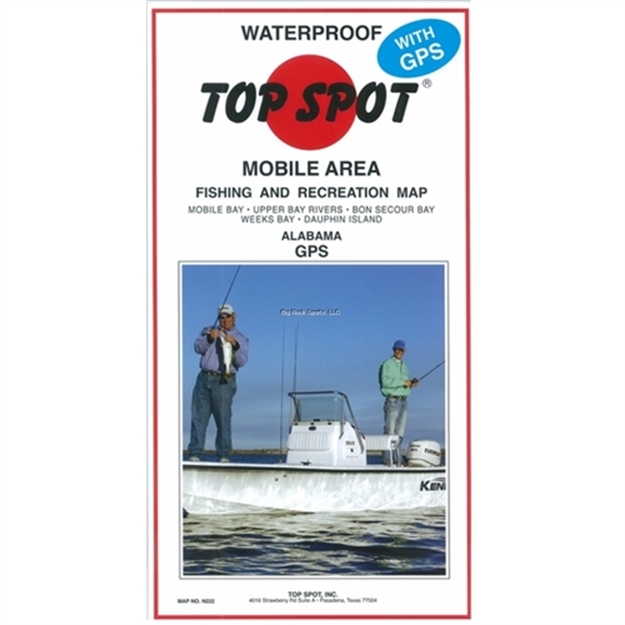 Picture of Top Spot Map- Mobile Alabama Mobile Bay TO Dauphin Island Gps