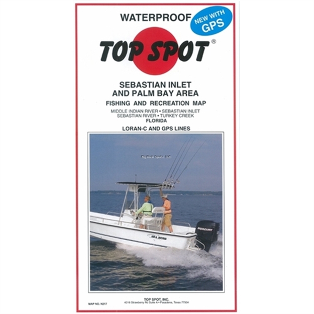 Picture of Top Spot Map- Sabastian Inlet & Palm Bay Mid Indian River Turkey Creek / Loran-C & Gps Lines