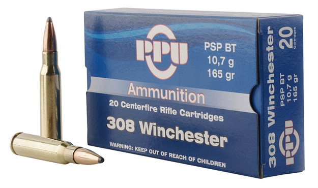 Picture of  Ppu Pp3082 Standard Rifle  308Win 165Gr Pointed Soft Point Boat Tail 20 Per Box/10 Case