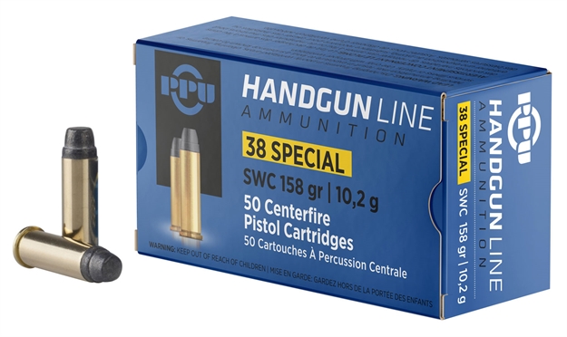 Picture of  Ppu Pph38ss Handgun  38Special 158Gr Semi Wadcutter 50 Per Box/10 Case 605003813088