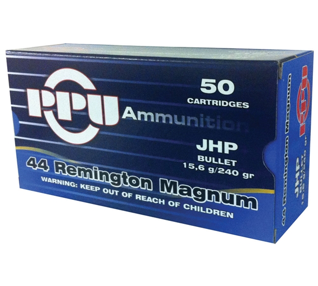 Picture of Ppu Pistol Ammo 44 Mag, Jhp, 240 Gr, 1440 Fps, 50 Rnd, Boxed