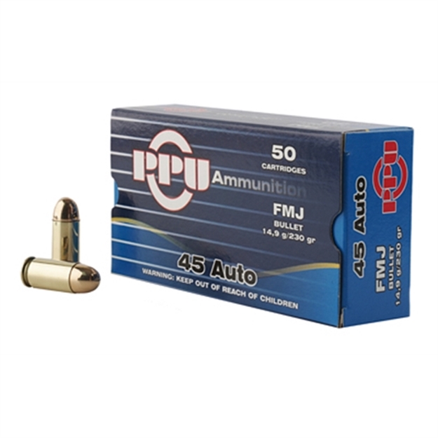 Picture of  Ppu Pph45f Handgun  45Acp 230Gr Full Metal Jacket 50 Per Box/10 Case