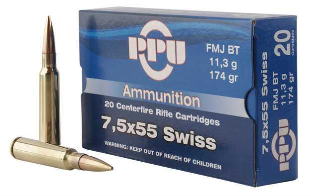 Picture of  Ppu Pp7sf Metric Rifle  7.5X55mmswiss 174Gr Full Metal Jacket Boat Tail 20 Per Box/10 Case
