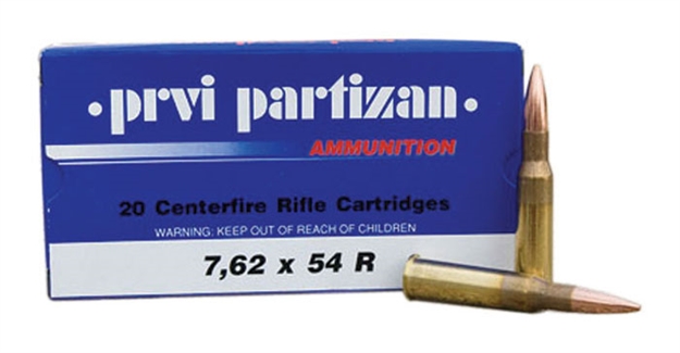 Picture of Ppu Rifle Ammo 7.62X54 Rus, Fmjbt, 182 Grains, 2625 Fps, 20, Boxed