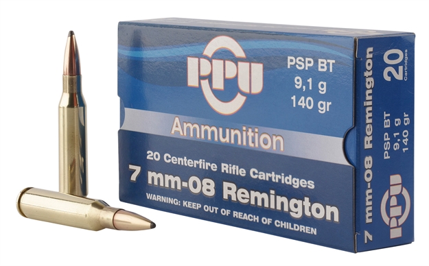 Picture of  Ppu Pp708 Metric Rifle  7Mm-08Rem 140Gr Pointed Soft Point Boat Tail 20 Per Box/10 Case 605003812760