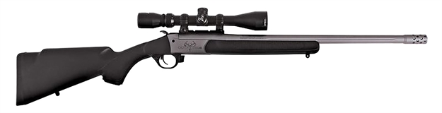 Picture of  Traditions Cr5-351130R Outfitter G3 35 Rem 1Rd 22", Stainless Cerakote Barrel/Rec, Black Synthetic Furniture, 3-9X40mm Scope