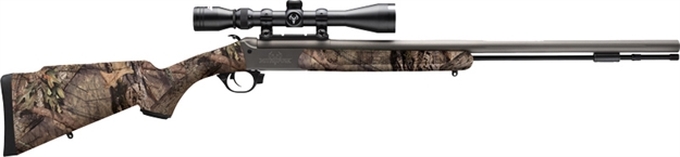 Picture of  Traditions Cr5841104416 Nitrofire W/Scope 50 Cal 209 Primer 26" Gray Cerakote Fluted & Tapered Barrel, Drilled & Tapped Receiver, Mossy Oak Break-Up Country Fixed Synthetic Stock, 3-9X40mm Duplex