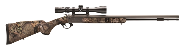 Picture of  Traditions Cr5841104416 Nitrofire W/Scope 50 Cal 209 Primer 26" Gray Cerakote Fluted & Tapered Barrel, Drilled & Tapped Receiver, Mossy Oak Break-Up Country Fixed Synthetic Stock, 3-9X40mm Duplex