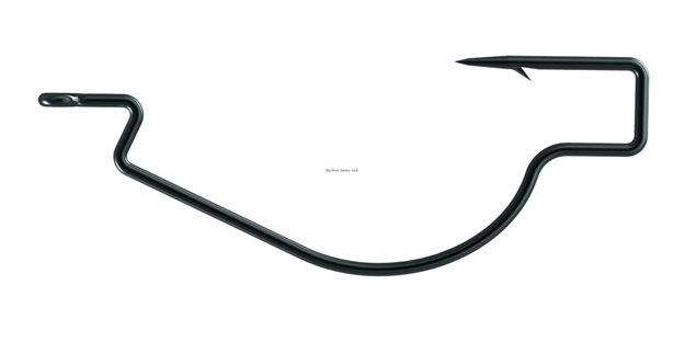 Picture of Trapper Tackle Offset Wide Gap Hook, Size 2/0, Standard Wire, Black Nickel, 25 Per Pack