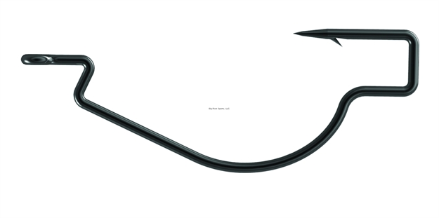 Picture of Trapper Tackle Offset Wide Gap Hook, Size 4/0, Heavy Wire, Black Nickel, 25 Per Pack