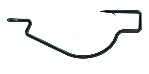 Picture of Trapper Tackle Offset Wide Gap Hook, Size 5/0, Heavy Wire, Black Nickel, 4 Per Pack