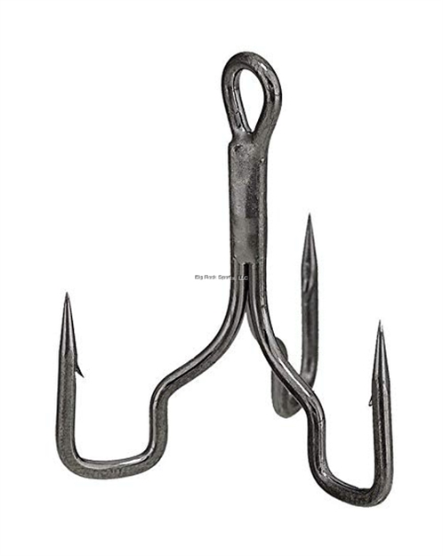 Picture of Trapper Tackle Standard Round Bend Treble Hook, Black Nickel, Size #6, 8 Per Pack
