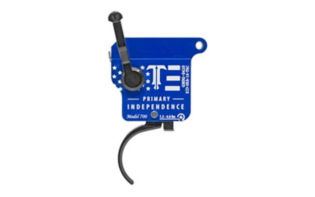 Picture of Triggertech X33srb14tbc Primary Independence Single-Stage Curved Trigger With 1.50-4 Lbs Draw Weight, Red & Blue With White Engraving Finish For Remington 700 R70SBB14TBC 885768003148