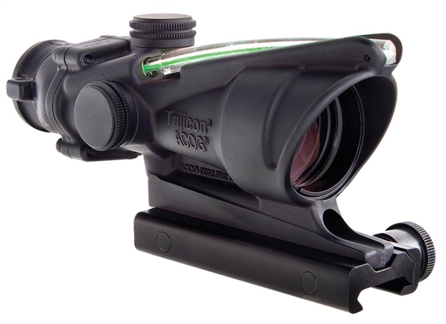 Picture of Trijicon 100229 Acog  Black Hardcoat Anodized 4X 32Mm Illuminated Green Chevron Reticle TA31RCOM150CP-G 719307303423