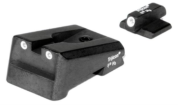 Picture of Trijicon 600161 Ca22 Bright And Tough Night Sights Colt 1911 Government Enhanced Tritium Green W/White Outline Black