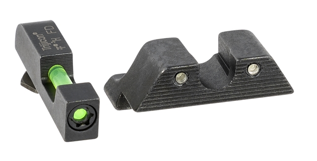 Picture of Trijicon 601102 DI Night Sight Set Green Tritium/Fiber Optic/Black Outline Front, Green Tritium Rear, Black Frame, Fits Most Glock *Does Not Fit Mos GL801C601102