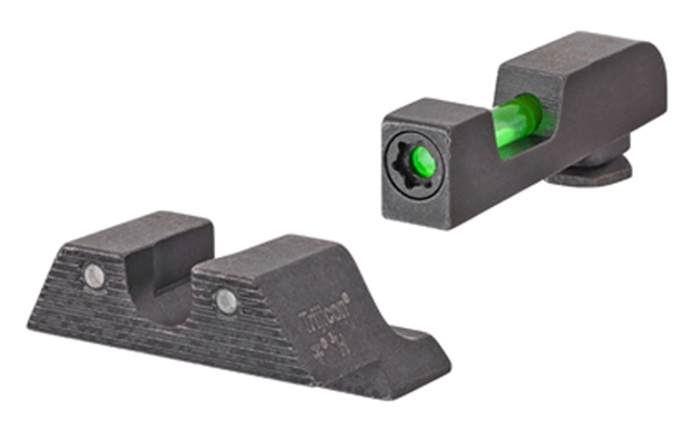 Picture of Trijicon 601102 DI Night Sight Set Green Tritium/Fiber Optic/Black Outline Front, Green Tritium Rear, Black Frame, Fits Most Glock *Does Not Fit Mos GL801C601102 719307215207