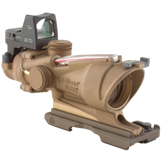 Picture of Trijicon Acog Ecos Scope/Reflex Sight, 4X32mm, Dual Illumination Red Crosshair Reticle, Blk