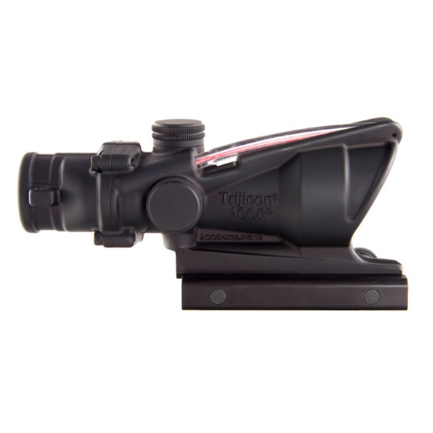 Picture of Trijicon 100219 Acog  Black Hardcoat Anodized 4X32mm Illuminated Red Horseshoe .223/5.56 Bdc Reticle TA31H 719307302525