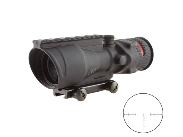 Picture of  Trijicon 100006 Acog  Black Hardcoat Anodized 6X 48Mm Illuminated Red Chevron 50 Bmg Reticle