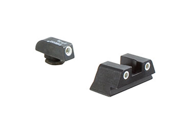 Picture of Trijicon 600777 Bright & Tough Night Sights  Green/Tritium White Outline Front Sight-Green/Tritium White Outline Rear Sight Glock 42/43 Small Frame GL13-C-600777