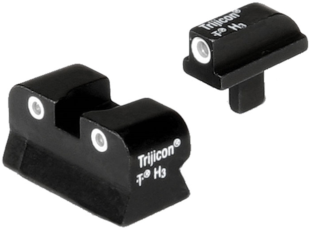 Picture of Trijicon 600145 Bright & Tough Night Sights  Green/Tritium White Outline Front Sight-Green/Tritium White Outline Rear Sight Colt 1911 0.055 Tang CA02 719307200036