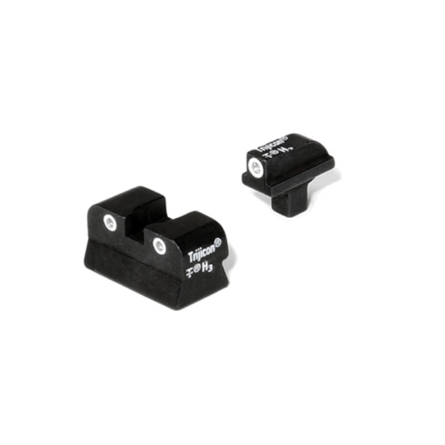 Picture of Trijicon 600145 Bright & Tough Night Sights  Green/Tritium White Outline Front Sight-Green/Tritium White Outline Rear Sight Colt 1911 0.055 Tang CA02 719307200036